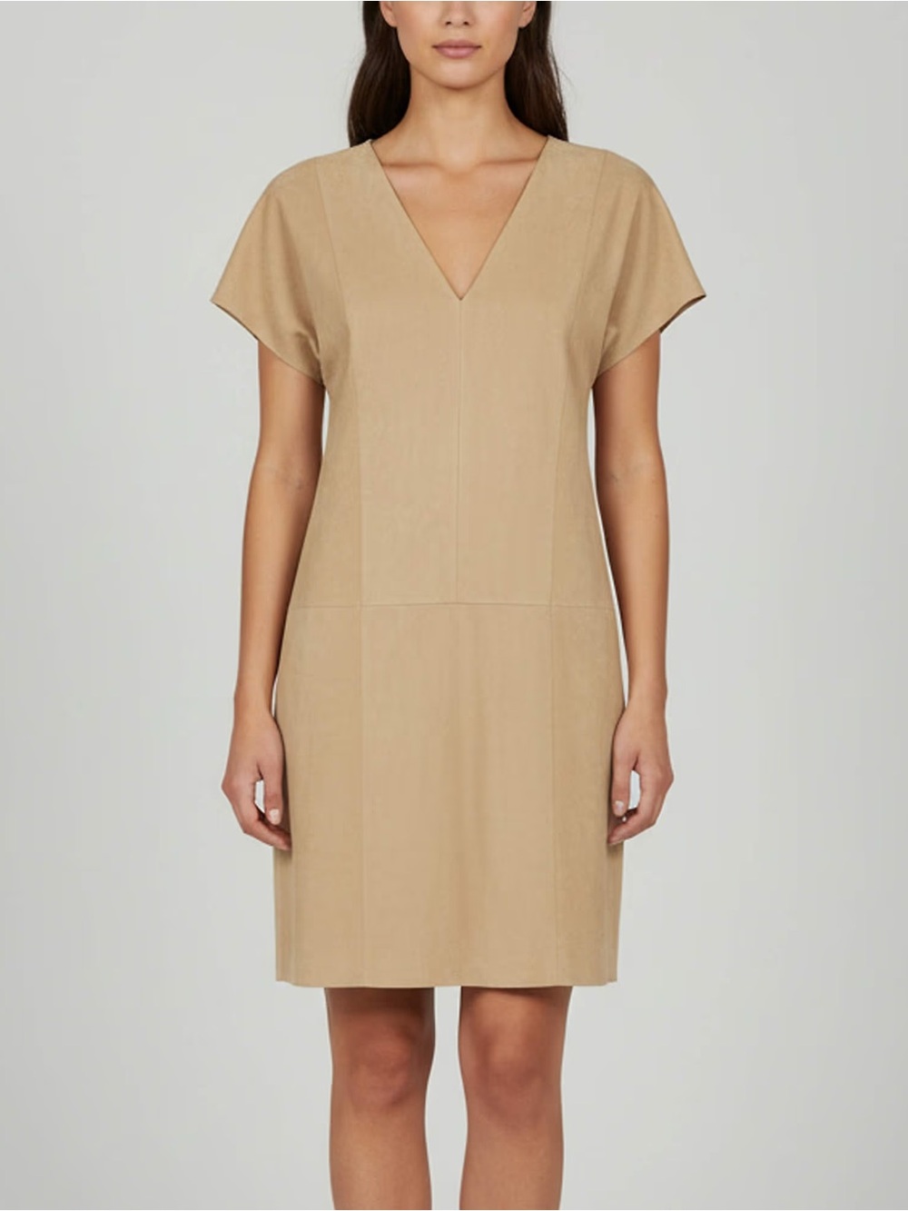 Ralph Lauren Tan V-Neck Short Sleeve Shift Dress
